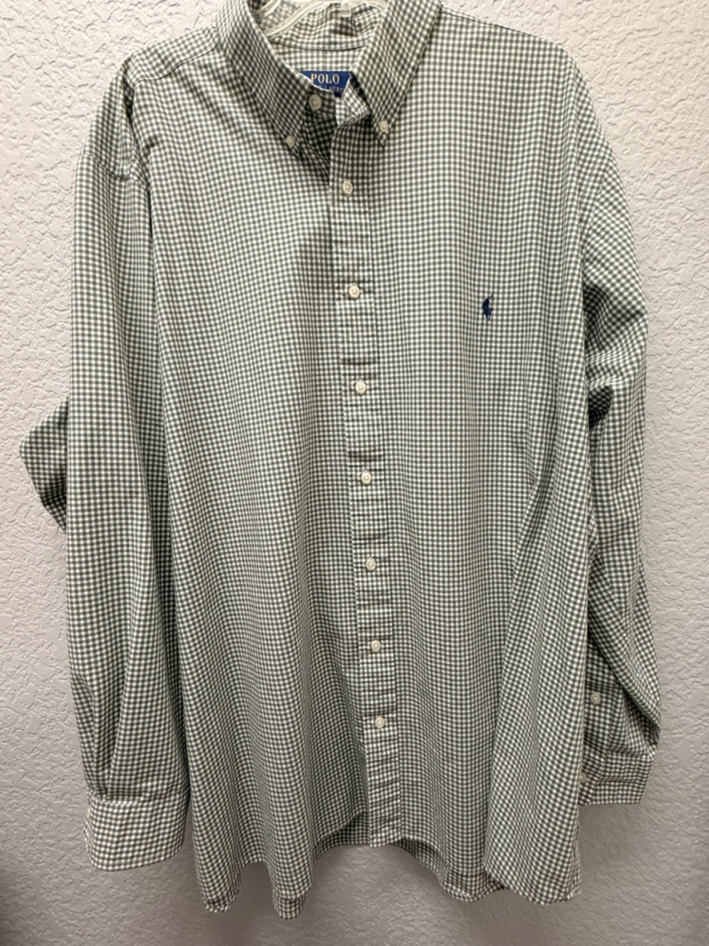 Ralph Lauren Green & White Gingham Button-Down Shirt